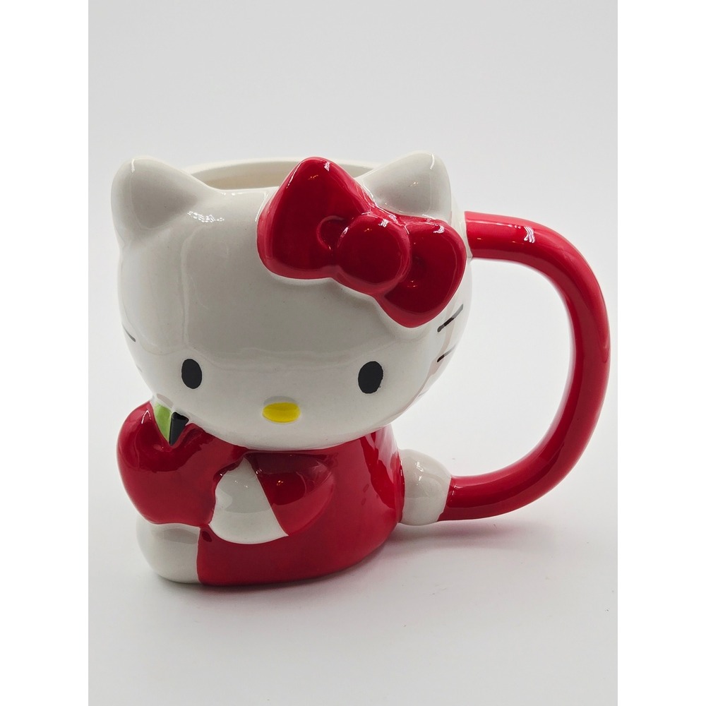 Hello Kitty Zak Designs 3D Ceramic Mug Red Bow w/Apple Sanrio Collectible Cup